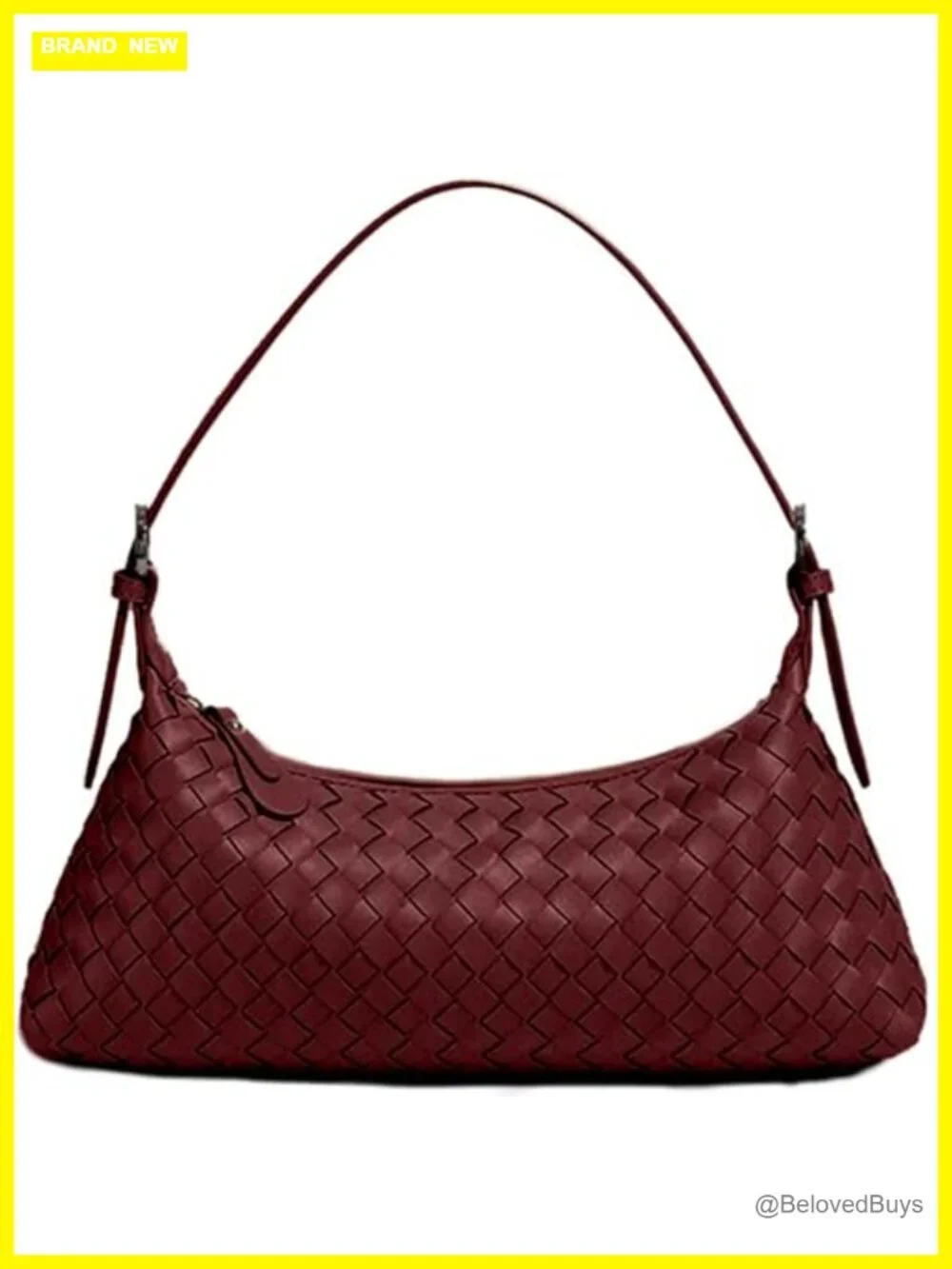Woven Faux Leather Shoulder Bag Crossbody Tote Hobo Purse